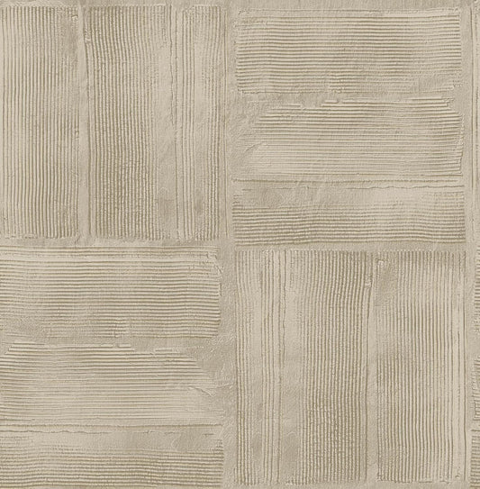 RoomMates Taupe Dimensional Square Plaster Peel and Stick Wallpaper, RMK12681PLW