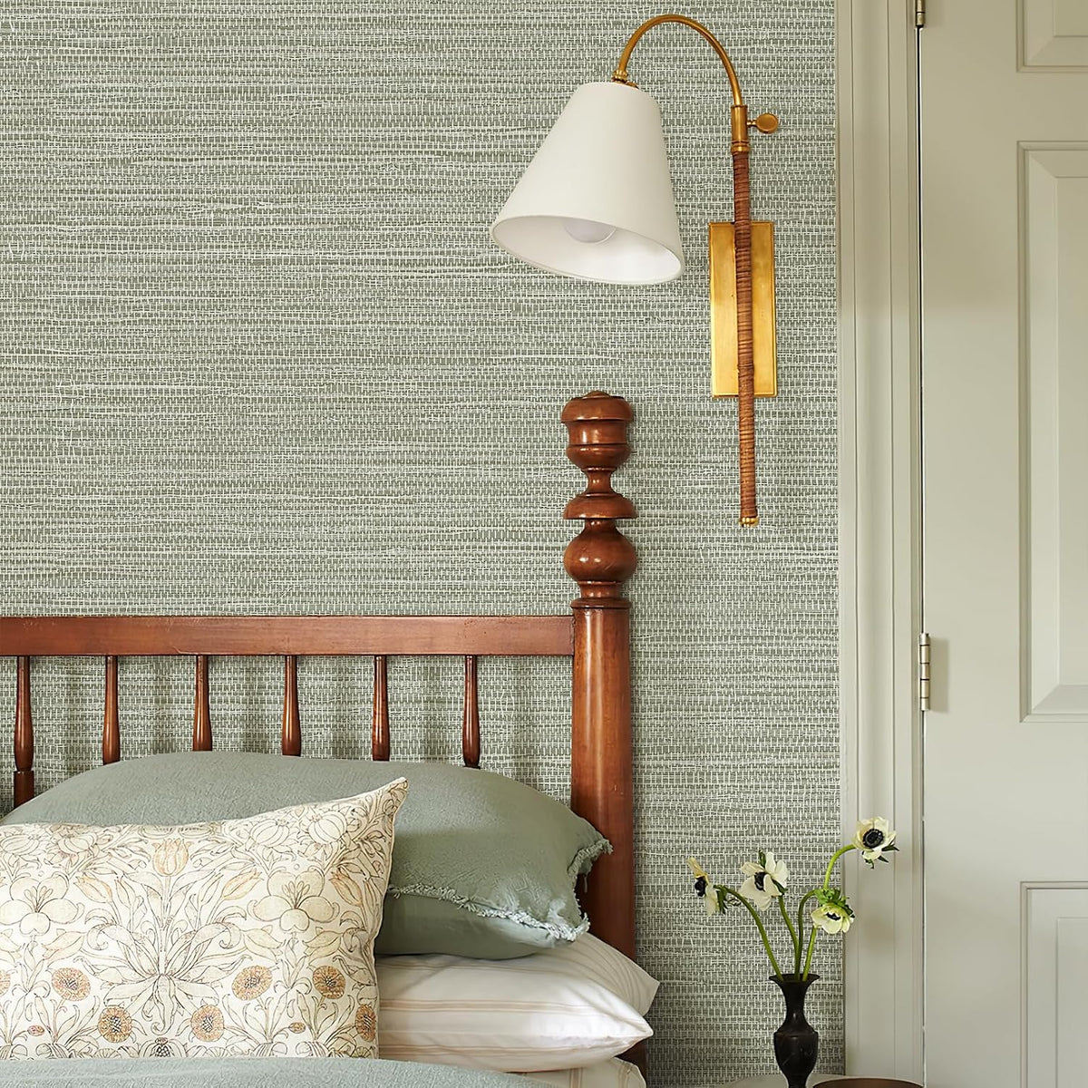 Simon&Siff Textured Grasscloth Peel and Stick Wallpaper 17.7"x394" Neutral Faux Grassweave Wallpaper Waterproof Self Adhesive Removable Wallpaper Mural for Home Decor Bedroom Kitchen Cabinet