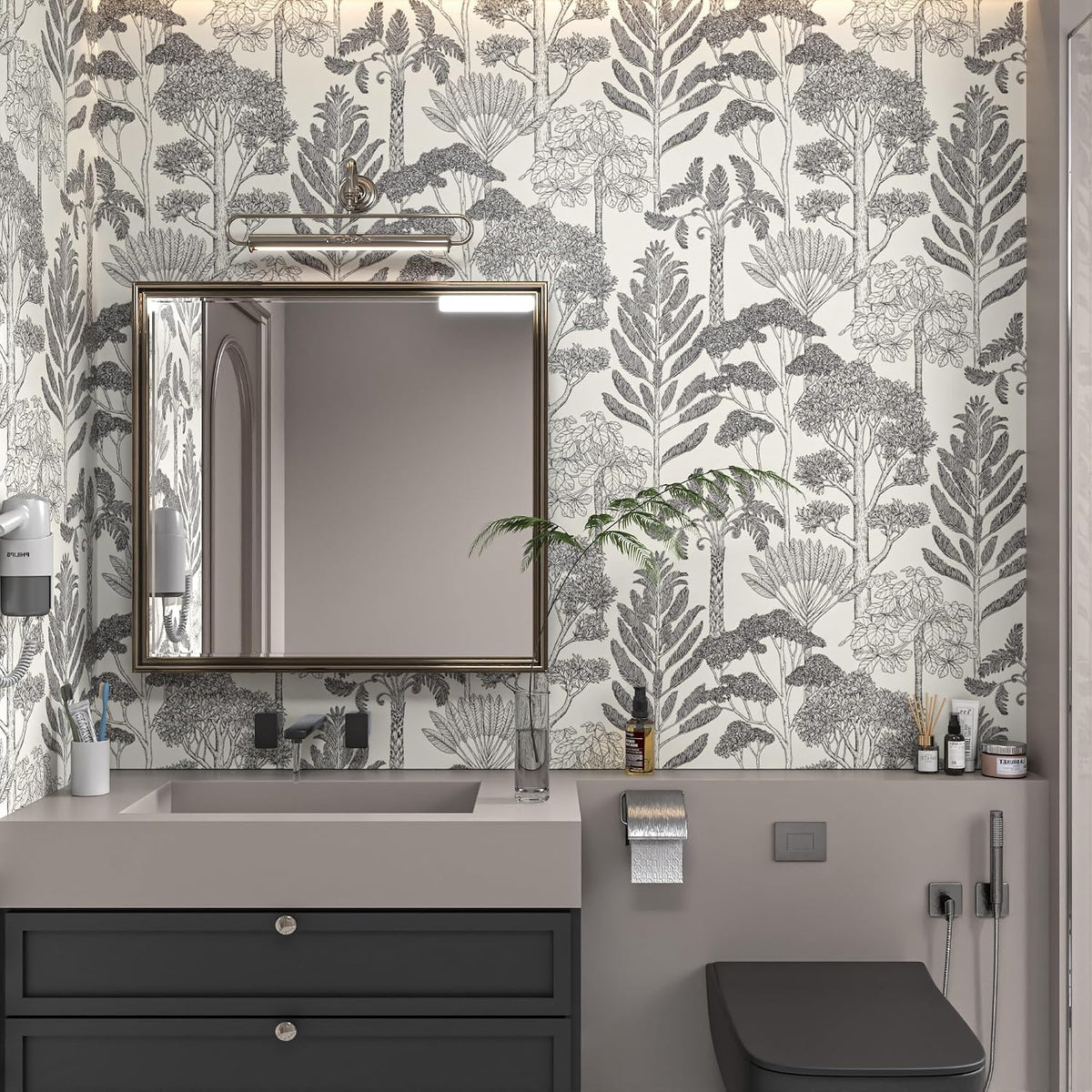 Forest Wallpaper Peel and Stick Vintage Tree Wall Paper 393in 17.3in