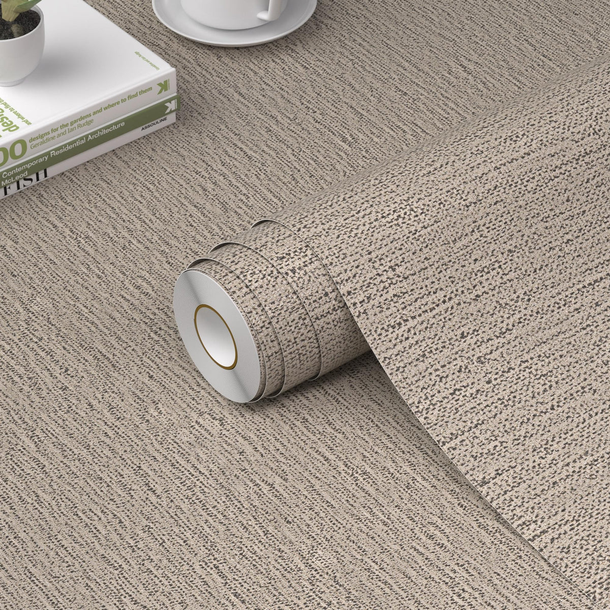 WADILE Grasscloth Peel and Stick Wallpaper 15.7in x 78.7in, Textured Contact Paper for Cabinets, Faux Linen Wall Paper Pull and Stick, Fabric Vinyl Wallpaper Self Adhesive Light Gray