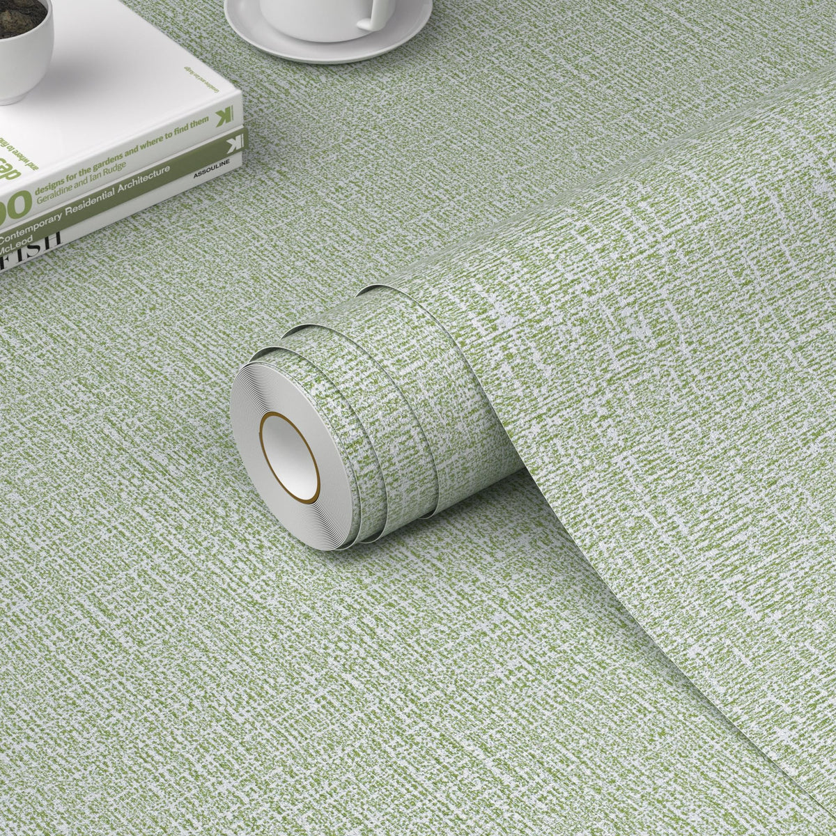 WADILE Grasscloth Peel and Stick Wallpaper 15.7in x 78.7in, Textured Contact Paper for Cabinets, Faux Linen Wall Paper Pull and Stick, Fabric Vinyl Wallpaper Self Adhesive Light Gray