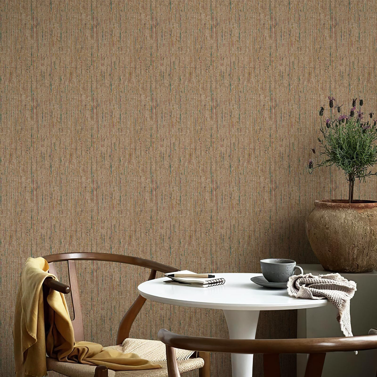 JiffDiff Woven Wallpaper Peel and Stick 17.3" x 120" Colorful Paint Grasscloth Contact Paper Textured Waterproof Self Adhesive Stick on Wallpaper(14.4 sq. ft Gray)