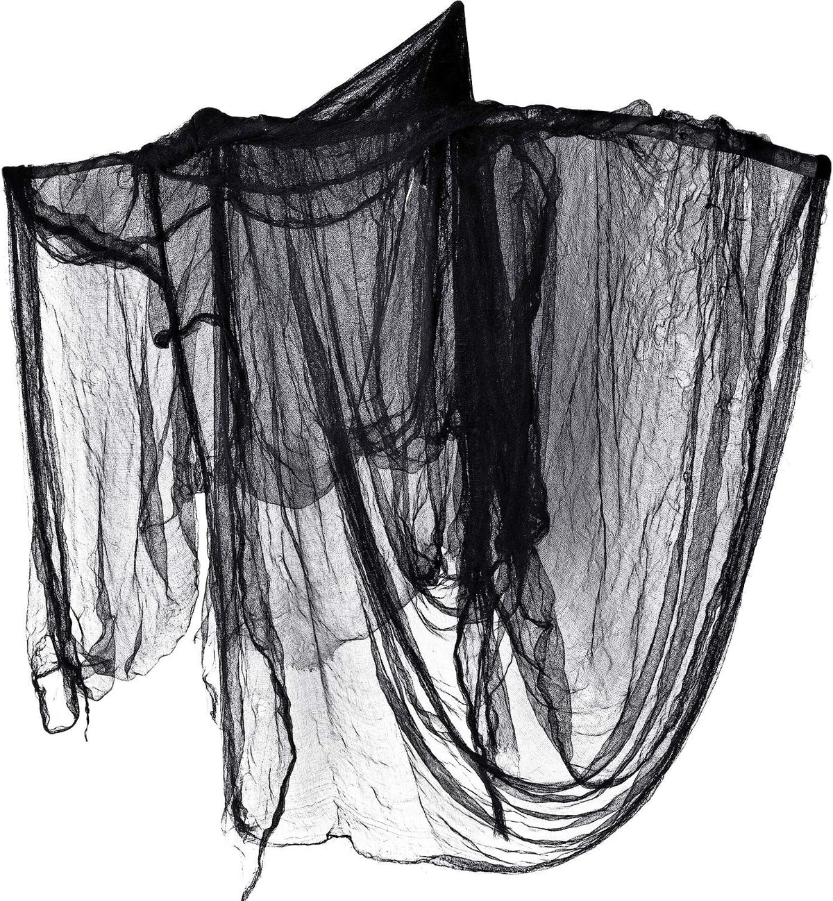 Whaline Halloween Black Creepy Cloth 276 x 87 inch Spooky Halloween Decoration Black Spooky Fabric Cloth Windows Doorways Scary Gauze for Haunted Houses Yard Wall Indoor Outdoor Party Decor Supplies