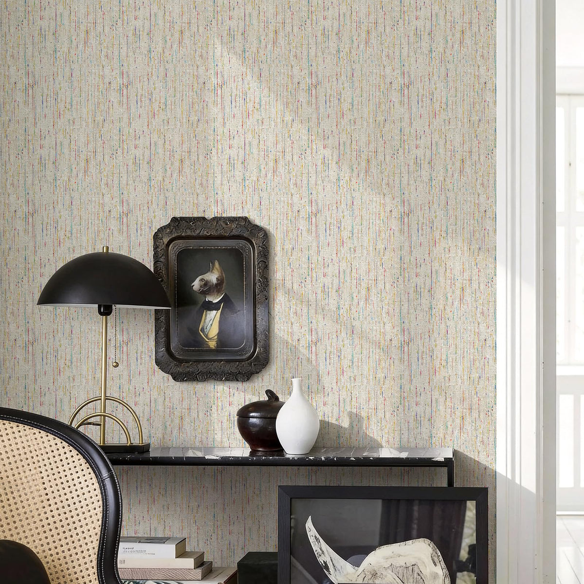 JiffDiff Woven Wallpaper Peel and Stick 17.3" x 120" Colorful Paint Grasscloth Contact Paper Textured Waterproof Self Adhesive Stick on Wallpaper(14.4 sq. ft Gray)