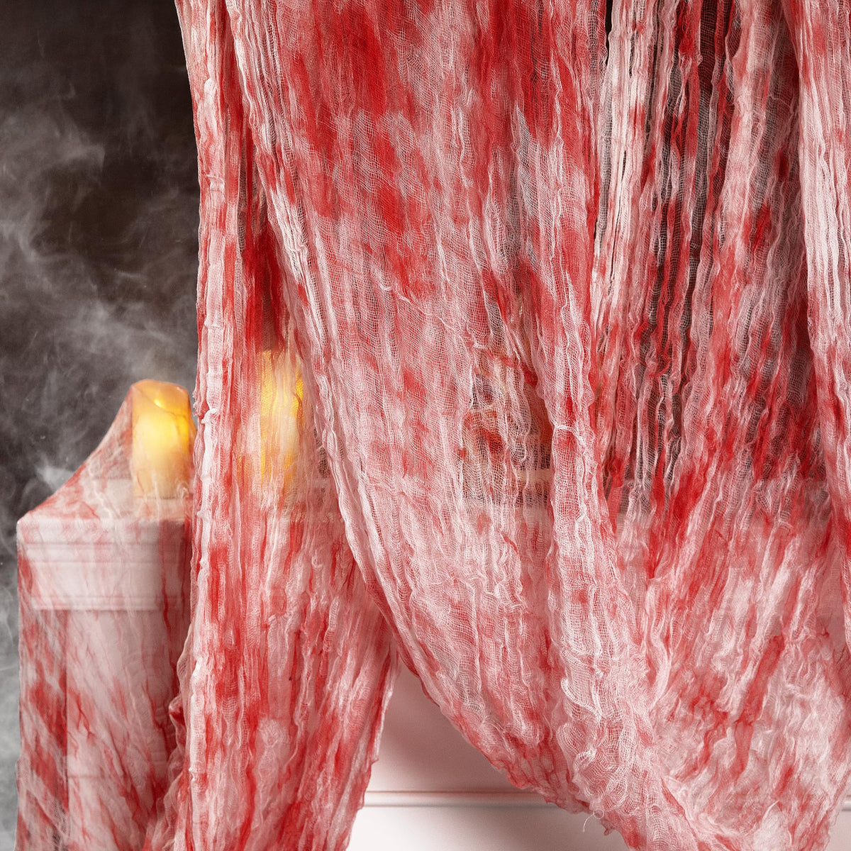 RunNico 197" x 85" Halloween Creepy Cloth - Halloween Spooky Fabric Cloth - Scary Gauze Blood Creepy Cloth for Haunted House Halloween Party Yard Wall Doorway Outdoors Decoration