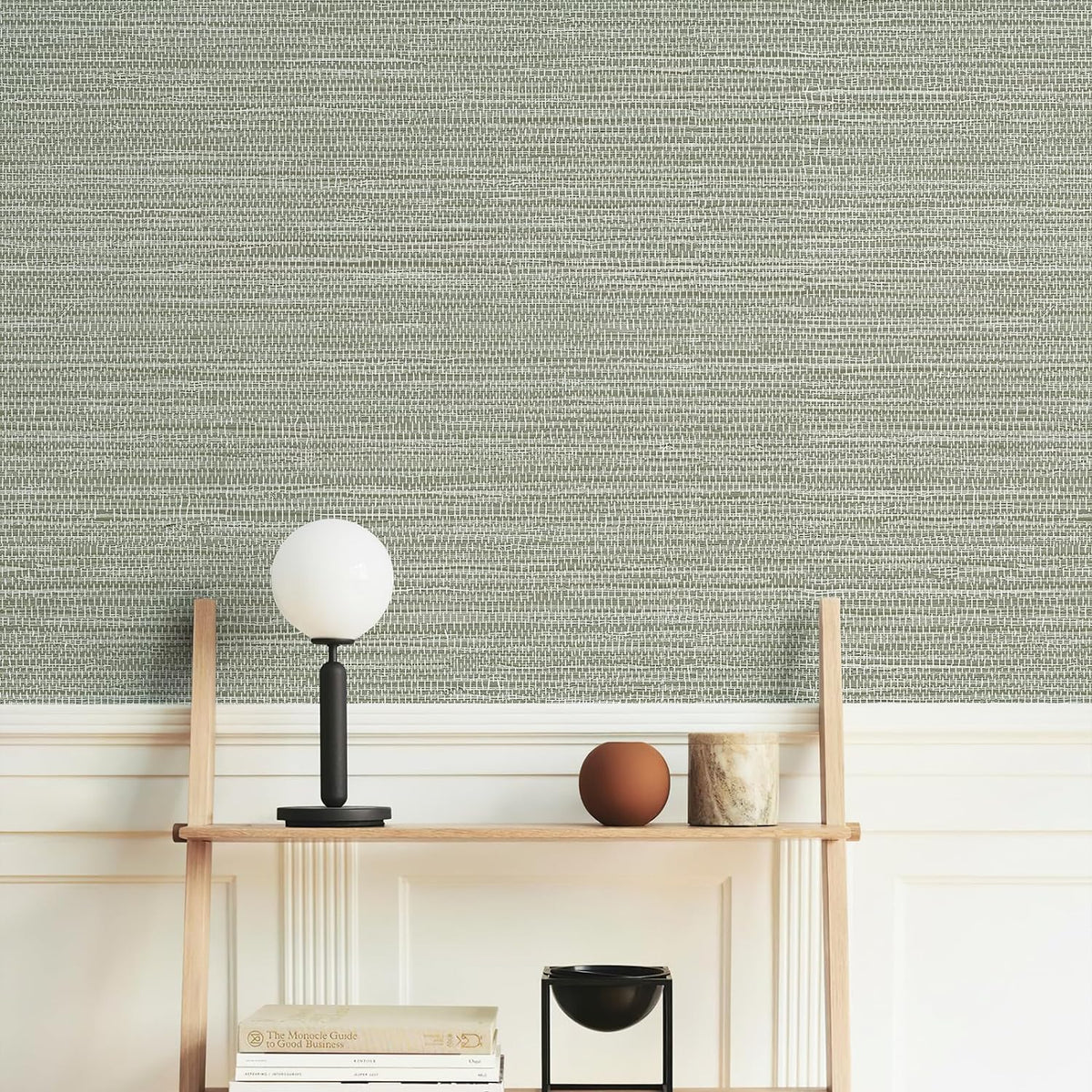 Simon&Siff Textured Grasscloth Peel and Stick Wallpaper 17.7"x394" Neutral Faux Grassweave Wallpaper Waterproof Self Adhesive Removable Wallpaper Mural for Home Decor Bedroom Kitchen Cabinet