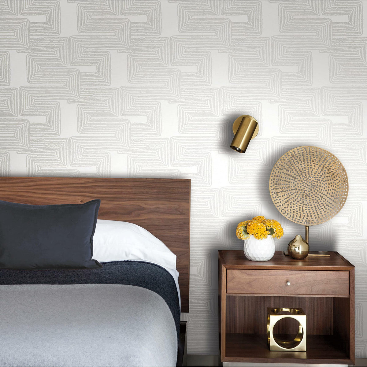 RoomMates RMK12216PL Nikki Chu Black and White Zulu Signature Peel and Stick Wallpaper, Roll, Black/White