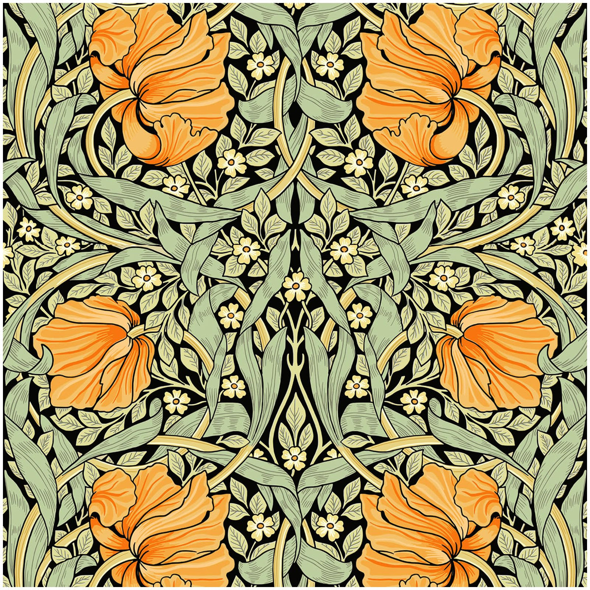 HAOKHOME William Morris Wallpaper Vintage Wall Paper Sage Green Removable