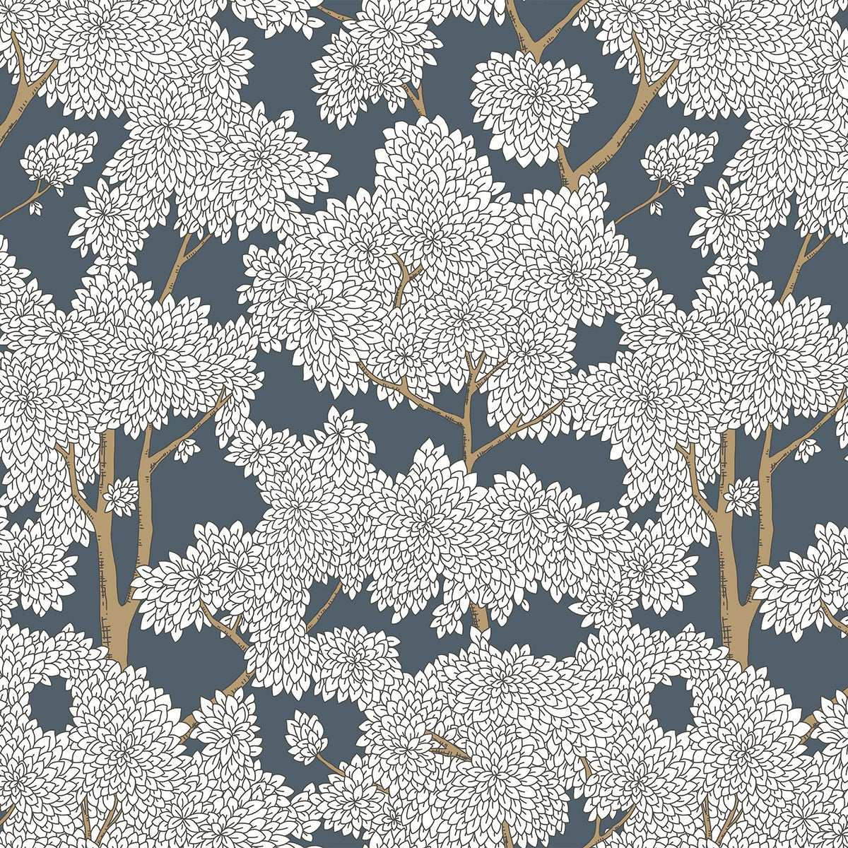 JiffDiff Tree Wallpaper Peel and Stick Jungle Wall Paper Forest Mural Stick on Wallpaper Modern Waterproof Self Adhesive Contact Paper (17.3" x 120" Cream)