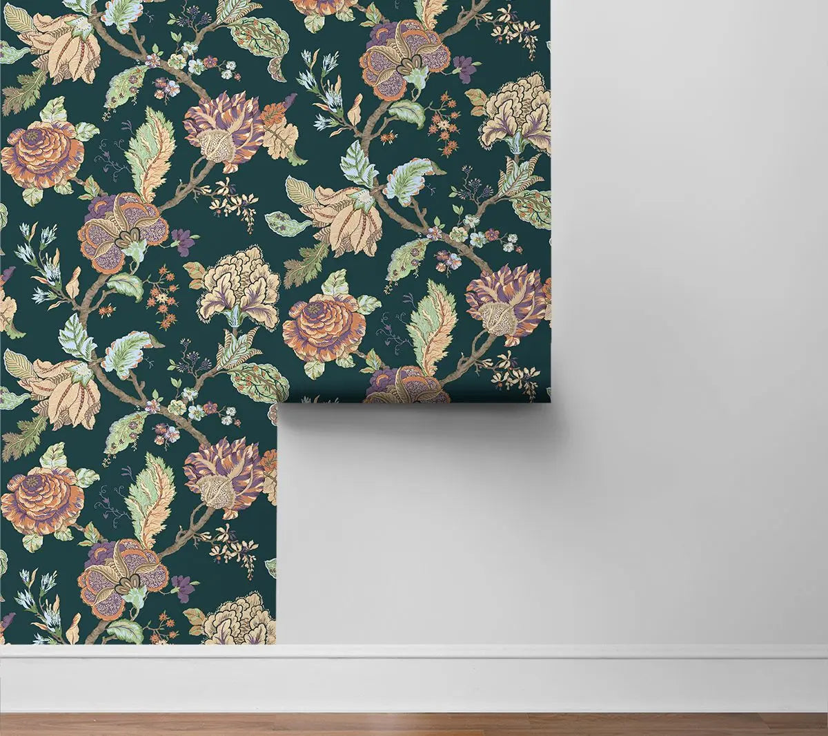 NextWall Kianna Jacobean Floral Peel and StickWallpaper