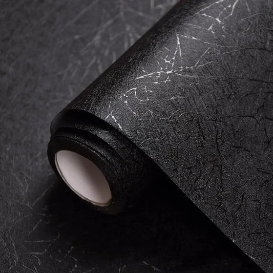 Black Silk Self-adhesive Wallpaper, Decoratice Wallpaper for Bedroom Living Room, Wall Decal for Furniture Table Chair, Contact Paper, Room Decor, Home Decor